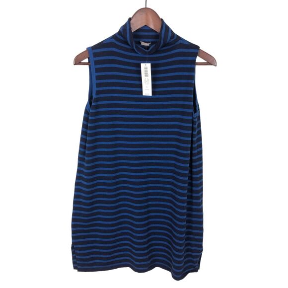 Chico's Tops - NWT Chico's Zenergy Top Mockneck Stripe Tank Belladona Blue Size 1 US Medium